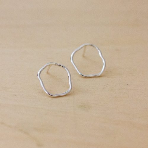 Wavy Open Circle Studs - Fawn and Rose