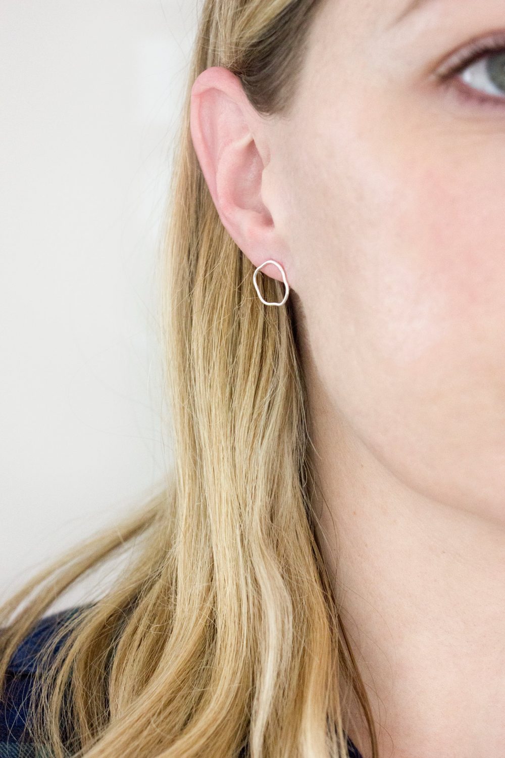 Wavy Open Circle Studs - Fawn and Rose - Image 2