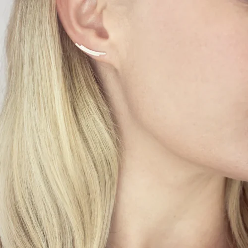 Double Bar Ear Climbers - Fawn and Rose