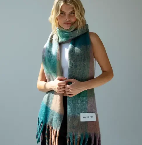 The Reykjavik Scarf - Lilac Check -Artic Fox & Co