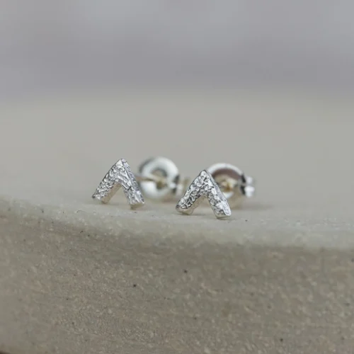 Sterling Silver Mini Chevron Studs