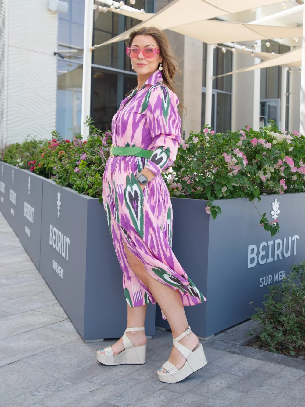 ‘Faith’ Shirtdress in Lilac Ikat - Image 5