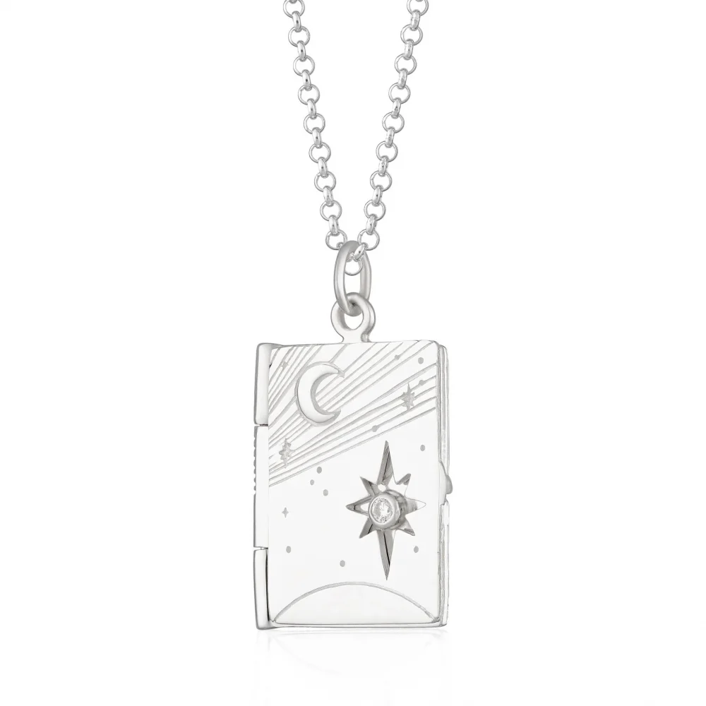 Sterling Silver Celestial Locket Necklace - Image 5