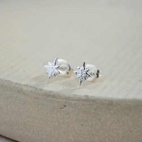 Sterling Silver Mini Starburst Studs