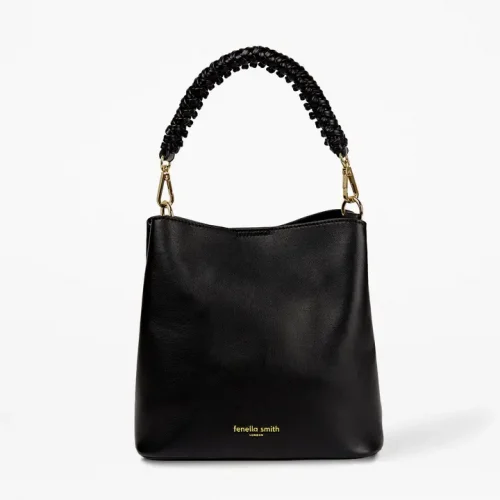 Vegan Leather Black Mimi Bucket Bag
