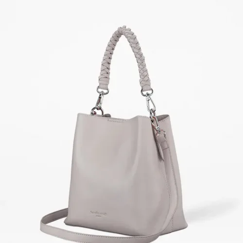 Vegan Leather Grey Mimi Bucket Bag