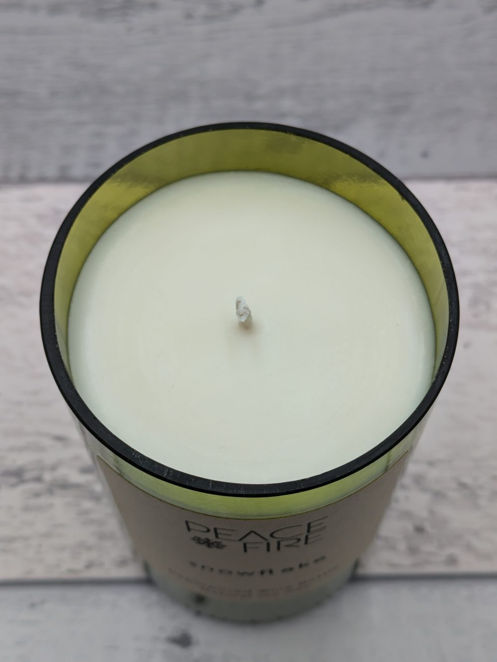 Snowflake - Wine Bottle Candle - Peace + Fire - Image 3
