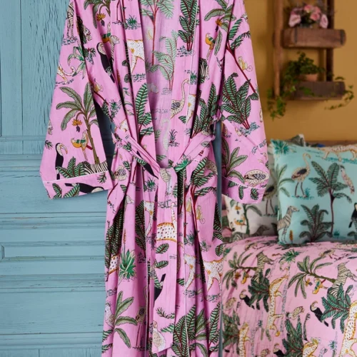 Jungle Print Kimono - Pink