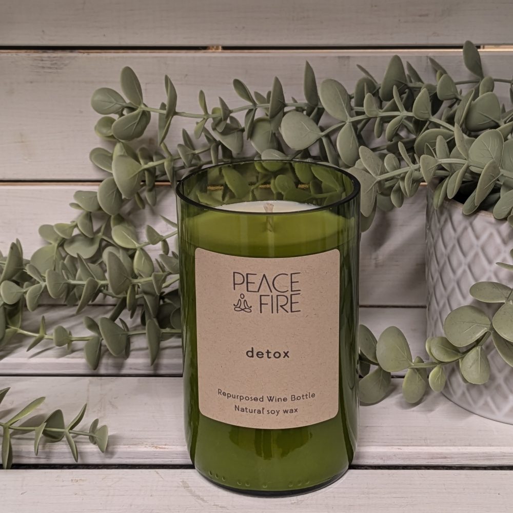 Detox - Wine Bottle Candle - Peace + Fire
