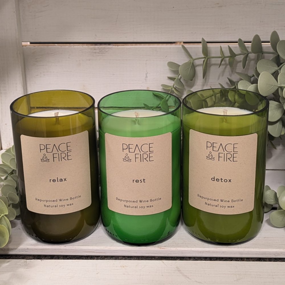Rest - Wine Bottle Candle - Peace + Fire - Image 2