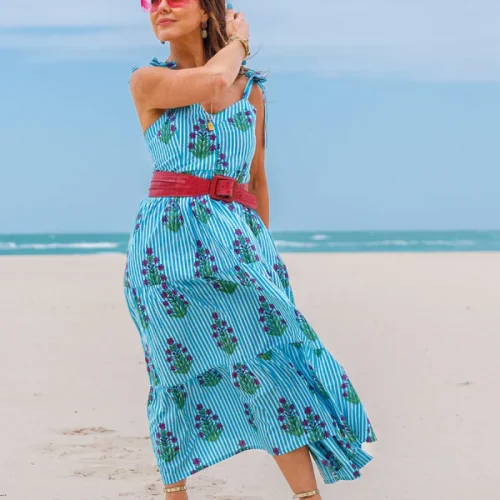 Amore Sundress in Blue Stripe