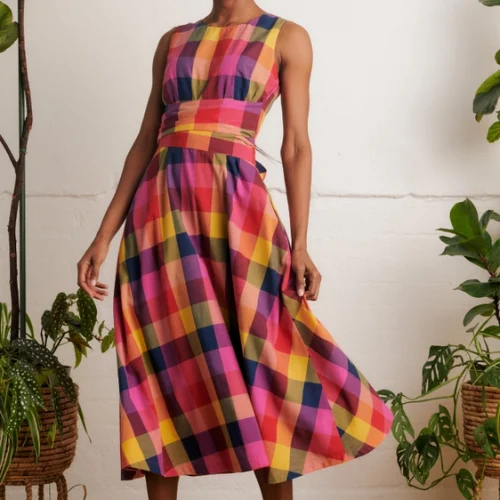 Roberta Jaipur Plaid Dress